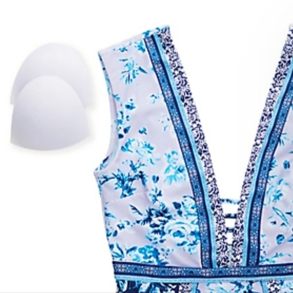 nanette lepore Priya Plunge Swimsuit, Lavender Trails,  12 - Picture 4 of 11